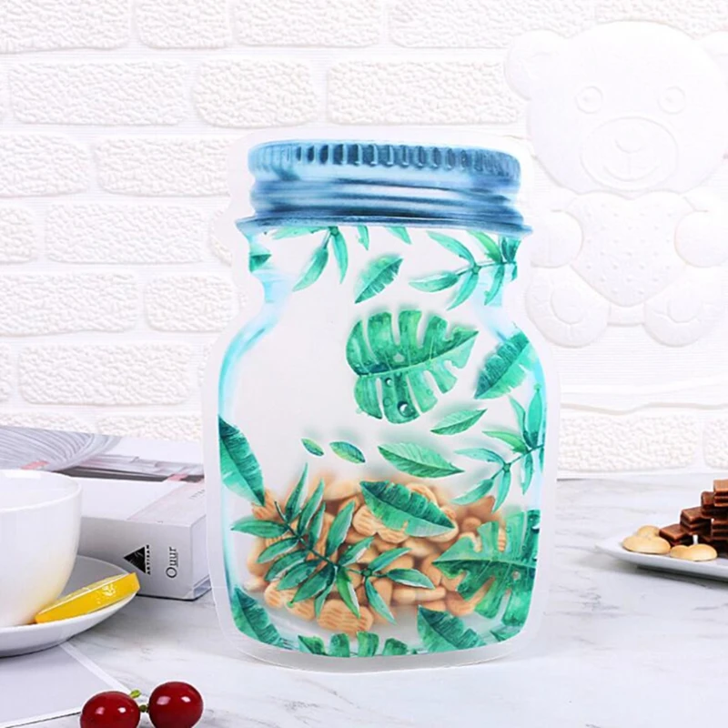 

10 Pcs Reusable Mason Jar Bottle Bags Zipper Seal Lock Food Saver Storage Fresh Pouch Candy Nuts Snack Organizer Supplies