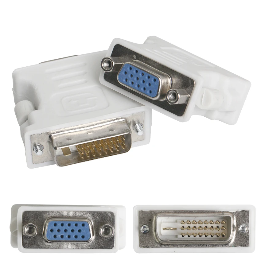 

DVI VGA Dual Port 24+1Pin 24 P DVI-I Dual Link Receptacle Connector VGA 15 Pin Female Socket Right Angle Through Hole Adapter