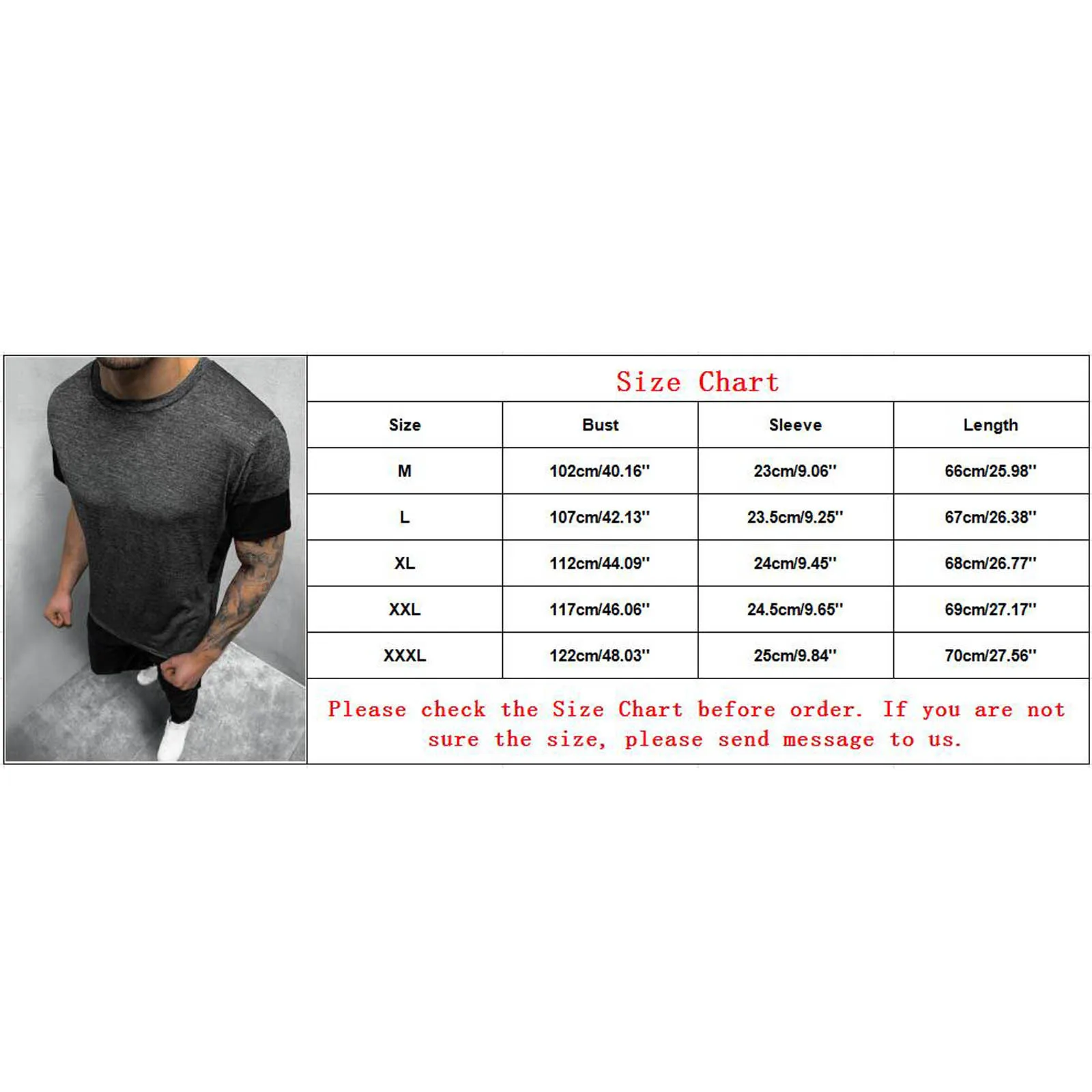 

Fashion Men's Summer Slim Fit Patchwork Short Sleeved Sport T-shirt Top Solid Color Slubby Cotton Fabric Casual T-shirt