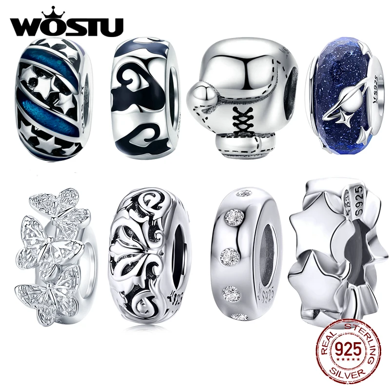 WOSTU 100% Стерлинговое Серебро 925 пробы спортивные боксерские металлические бусины