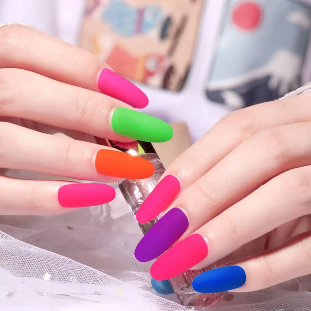 

Fluorescent Press On False Nails Women Fashion Artificial Fake Nails For DIY Fingernail Art Manicure Tools
