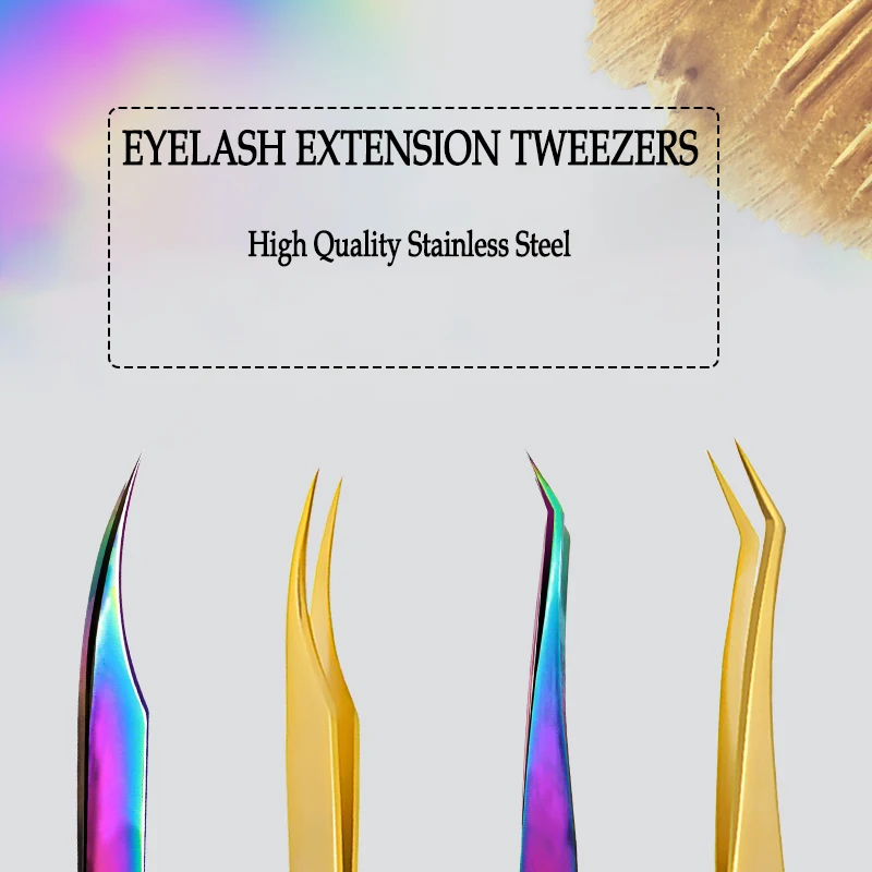 

100% Stainless Steel Eyelashes Tweezers Professional For Lashes Extension Decor Anti-static Eyebrow Tweezers Eyelash Extension