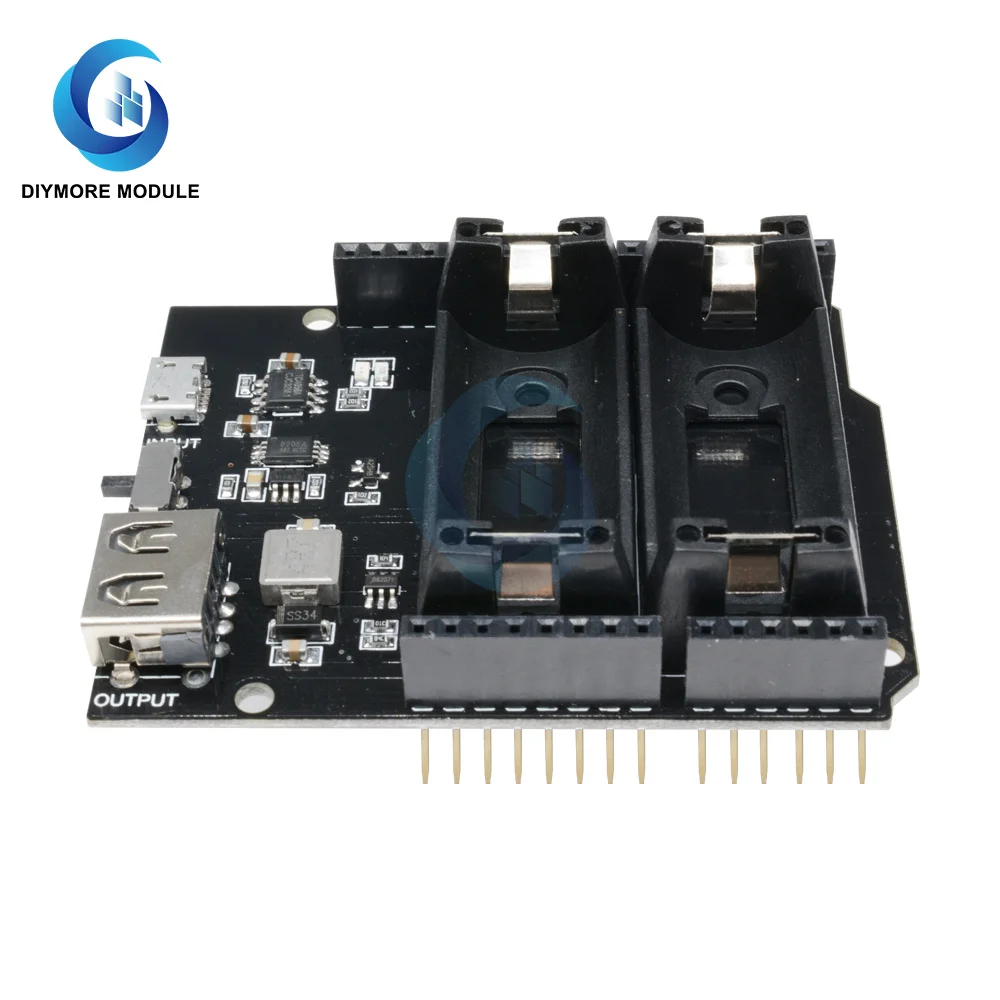 Двойной модуль зарядного устройства для литиевых батарей 16340 USB-порт