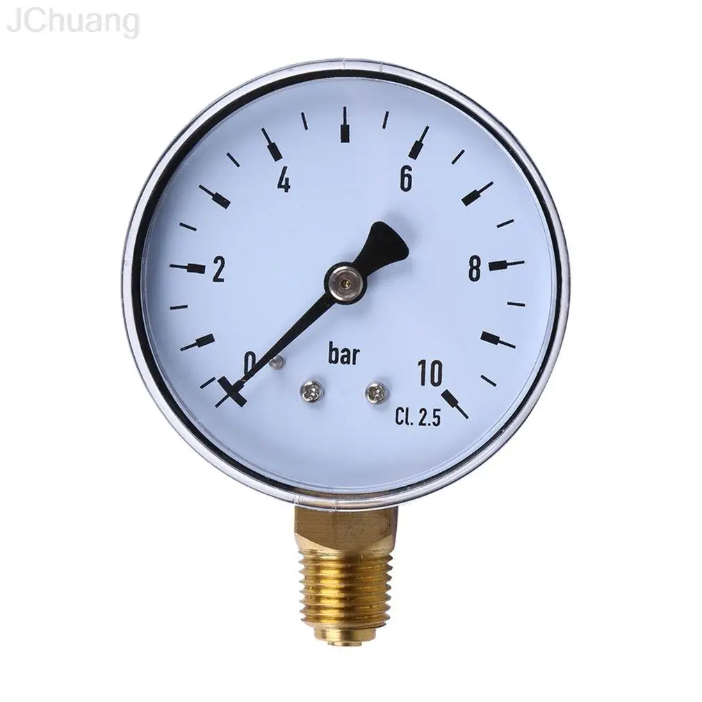 

1/4 Inch NPT Side Mount 10 Bar Metal Water Oil Air Compressor Pressure Gauge Manometer Pressure Measuring Tool