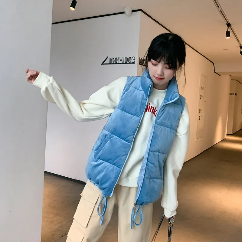 2021 женский жилет MUMUZI зимний хлопковый пальто Женский однотонный высшего