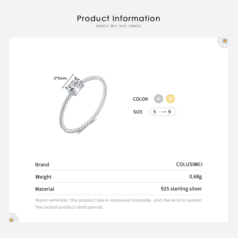 Кольцо женское овальное из серебра 925 пробы с фианитом | Украшения и аксессуары