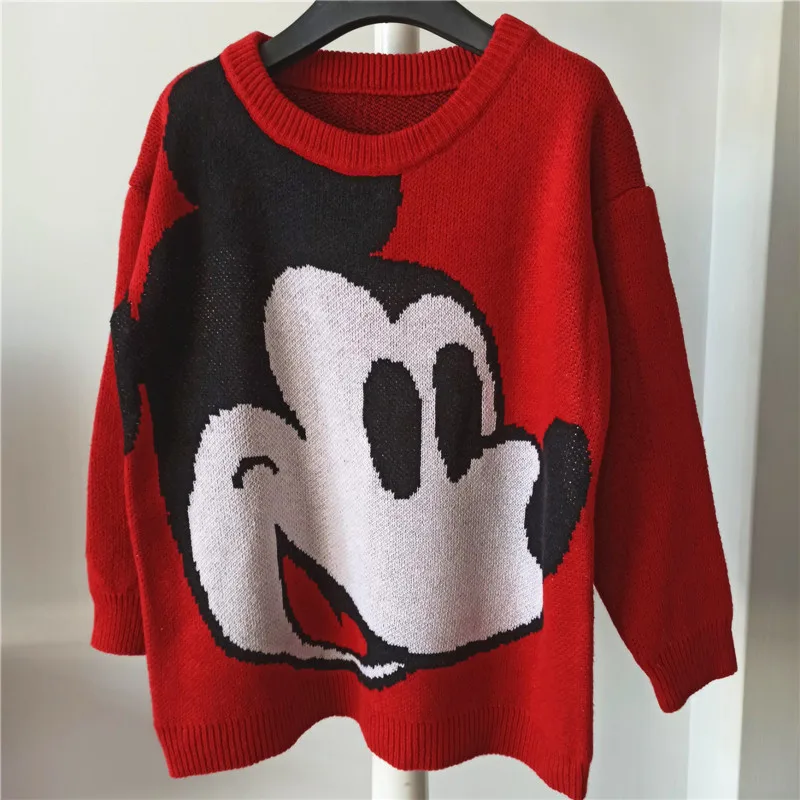 Осень-зима 2019 свитер с Микки Маусом рождественские Джемперы свободный