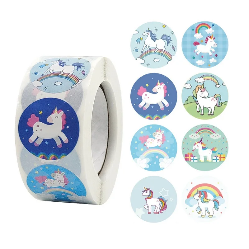 

500pcs Cartoon Animal Unicorn Stickers Thank You Gift Bags Seal Label Unicorn Party Supplies Kids Birthday Decorations Sticker