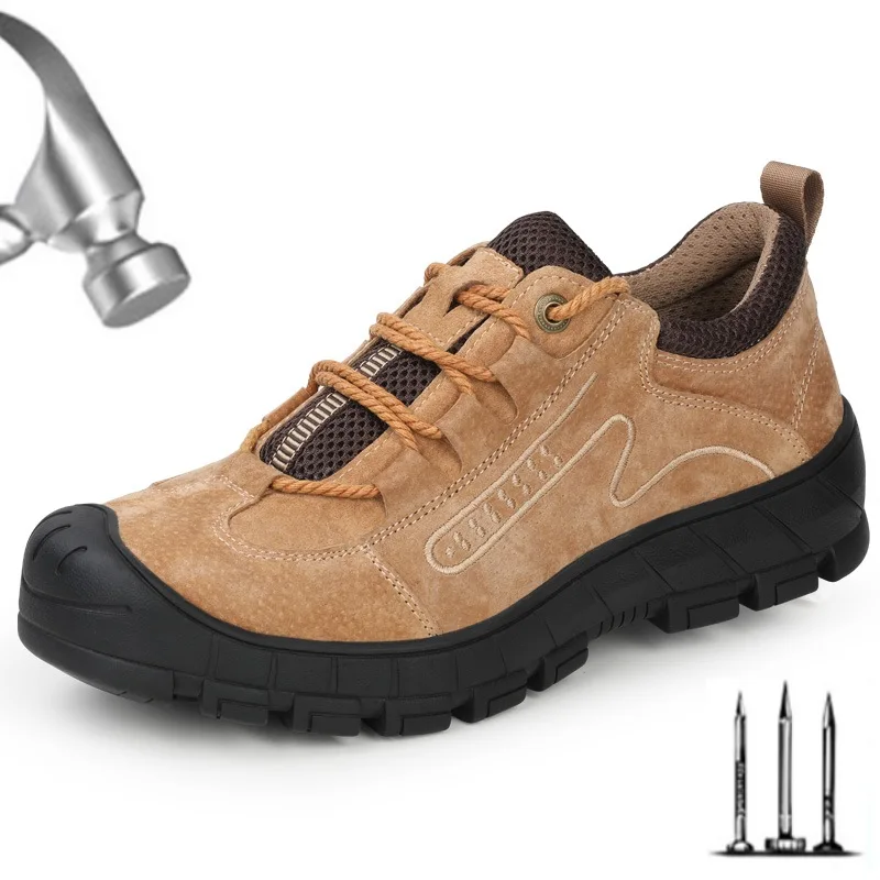 Мужские защитные ботинки со стальным носком неразрушаемые рабочие