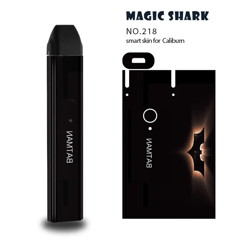 Чехол пленка для Uwell Caliburn с рисунком в виде листьев акулы Бэтмена Дэдпула