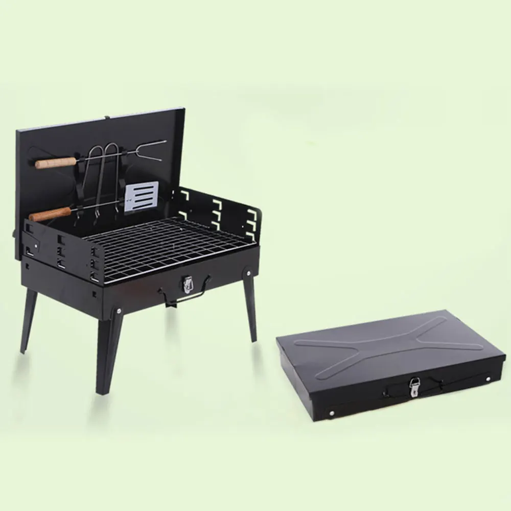 

Portable Foldable BBQ Stove Multifunctional Barbecue Grilling Griddles Pans Tools Stainless Steel Outdoor Cooking Burner