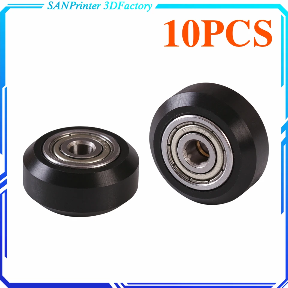 

10PC Opensource Plastic Wheel POM With Bearings Big Models Passive Round Wheel Idler Pulley Gear Perlin Wheel For CR10 Ender 3