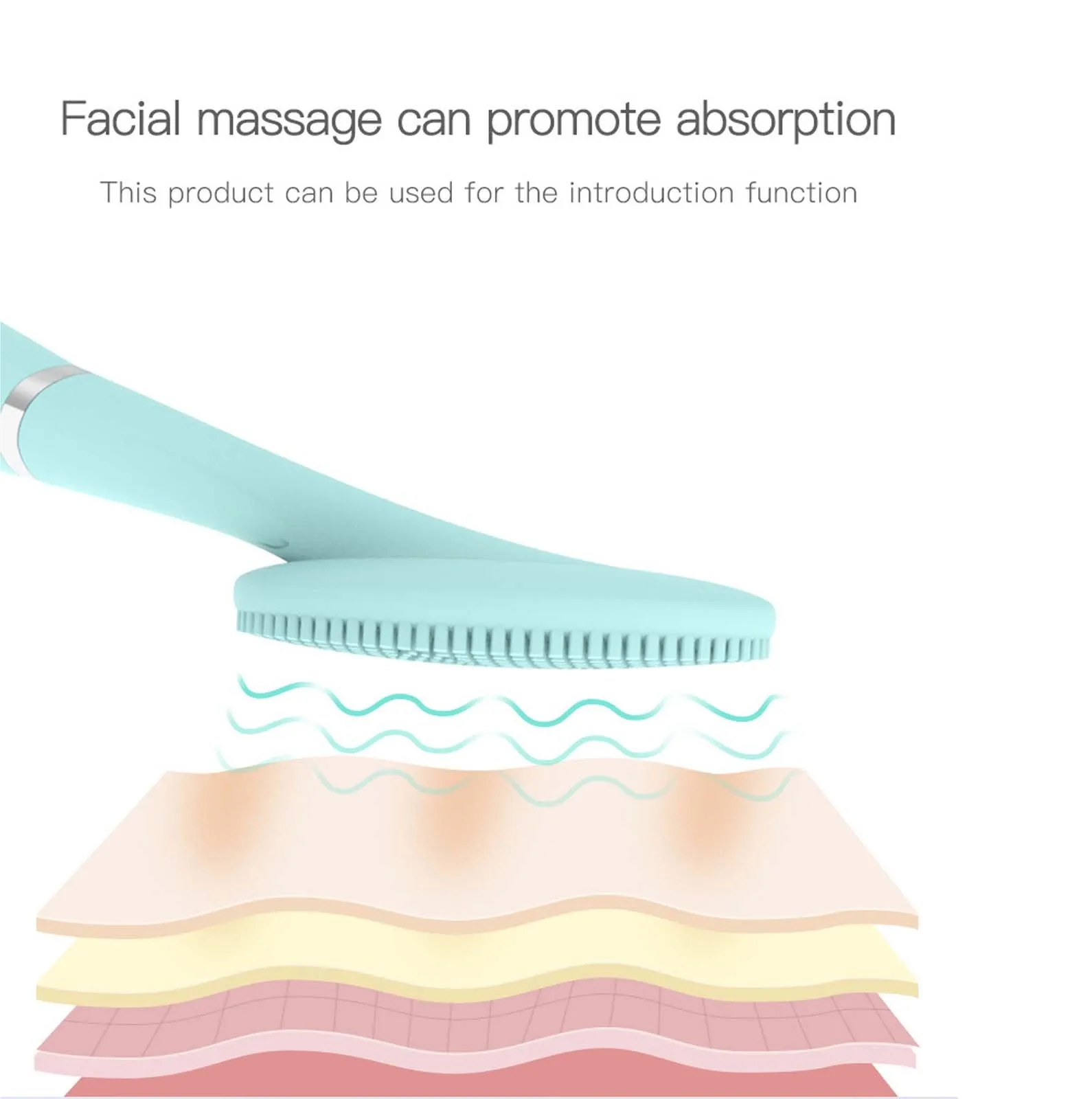 

Rechargeable Handheld Long-handled Electric Silicone Face Wash Instrument simple and compactly warm feeling Multi-function