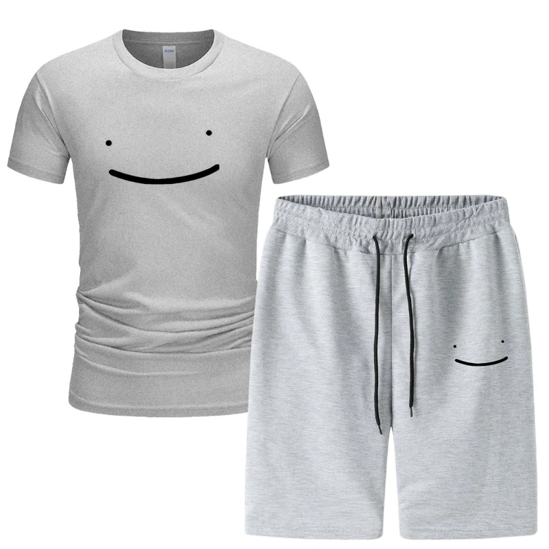 

men's Sports Tracksuit Summer Clothes Sports Suit Short Sleeve T-shirt Shorts Quick Dry 2 Piece Set