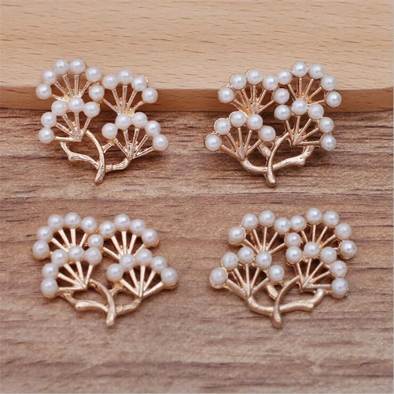 

SIXTY TOWFISH 50 pieces/lot Hairpin Clip hairgrips With Beads Pine leaf shape Jewelry Accessories Hairpin