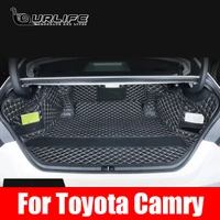 rear trunk mat car trunk leather mats parts rear boot liner styling anti dirty protector for toyota camry 2018 2021 accessories