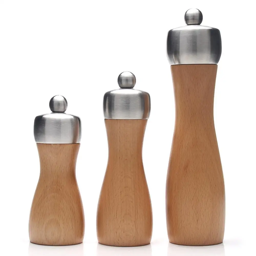 

Leeseph Premium Wooden Salt and Pepper Mills Grinder, Made from European Beech and 304 Stainless Steel, Kitchen Tools