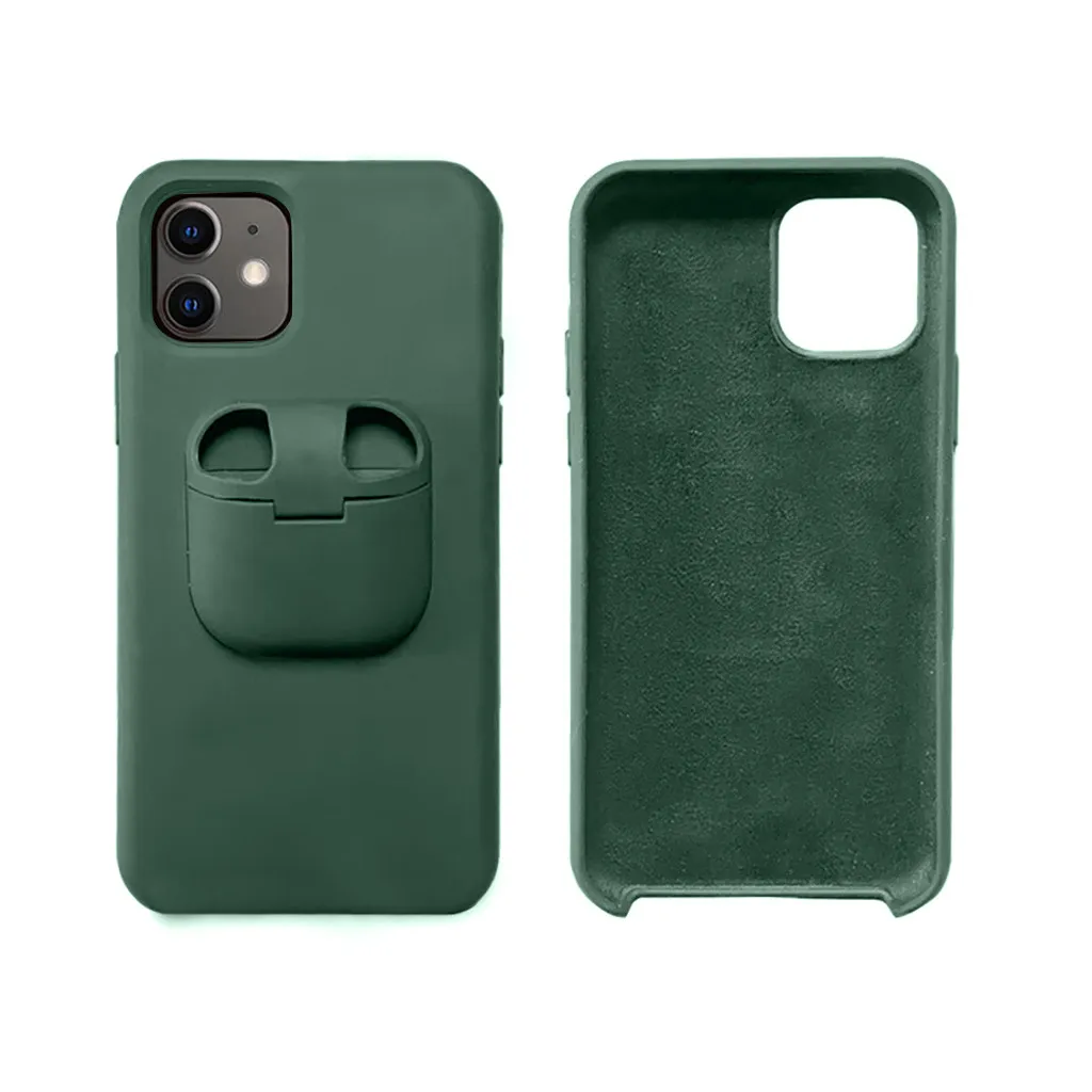 ny Жидкий силиконовый чехол для телефона для IPhone 11/Pro/MAX/XR/XS/X для Air Pods 2 в 1 мягкий чехол для 7 Plus/8 Plus - Цвет: ny