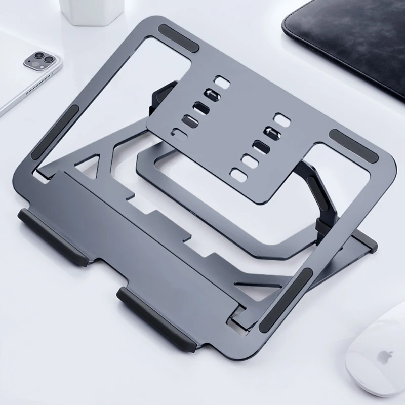 

67JA Portable Folding Laptop Stand Tablet Riser Cooling Bracket Holder Heat Dissipation Aluminum Alloy Rack 11-15.6''