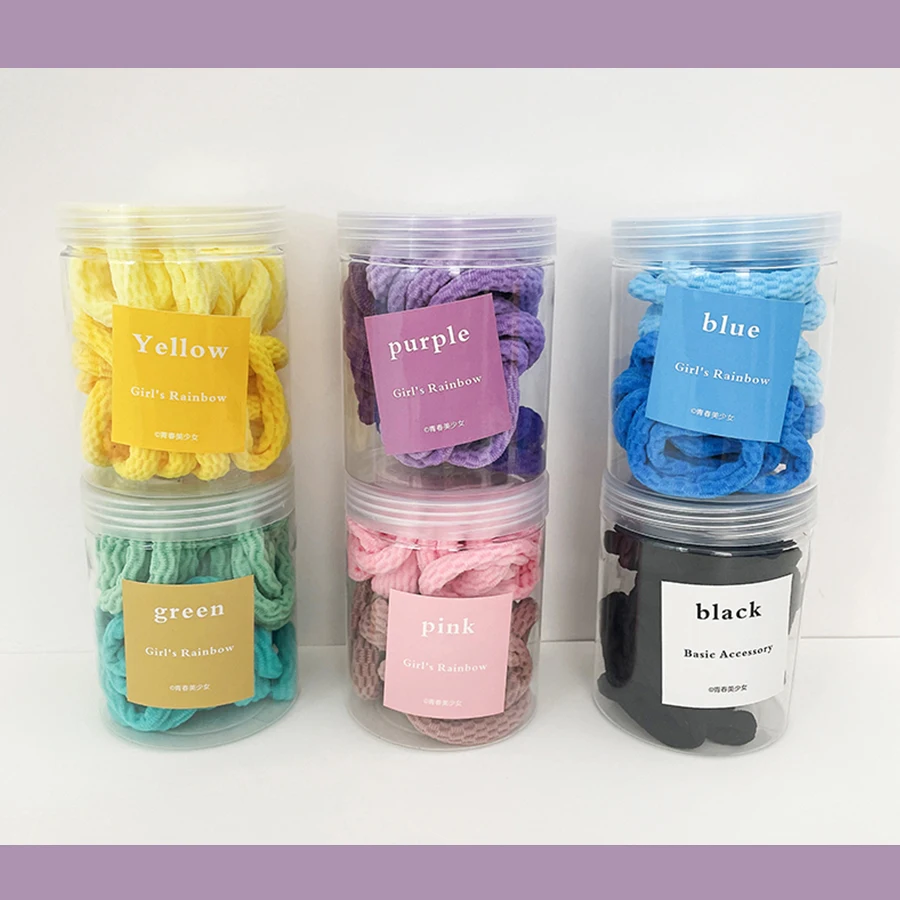 

50 шт./компл. цветная нейлоновая эластичная резинка для волос для девочек, цветное кольцо для волос, высокоэластичное кольцо-полотенце, цветн...