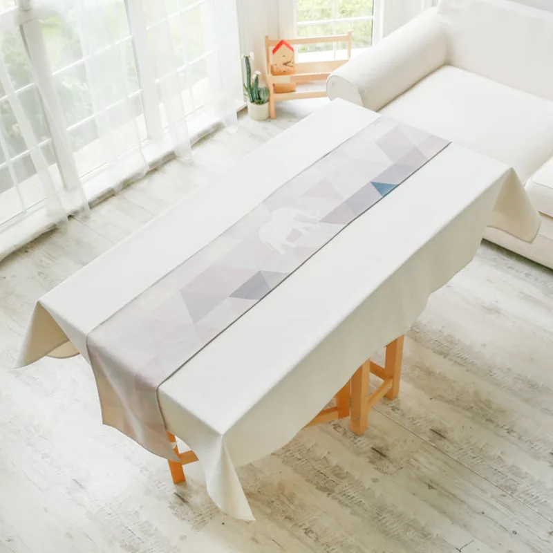 

Nordic Modern Table Runner Tea Mat Cotton Linen Painting Long Table Cloth Printed Furniture Decoration Home Decoration Art