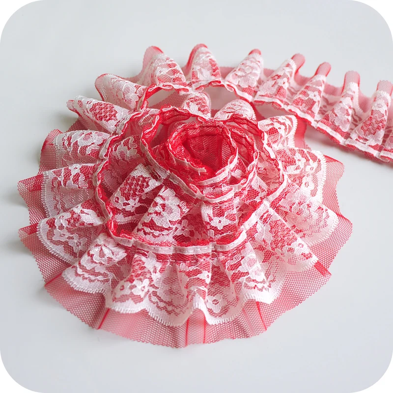 1 м последняя модель женское плиссированное платье 5 см гипюр кружевная отделка