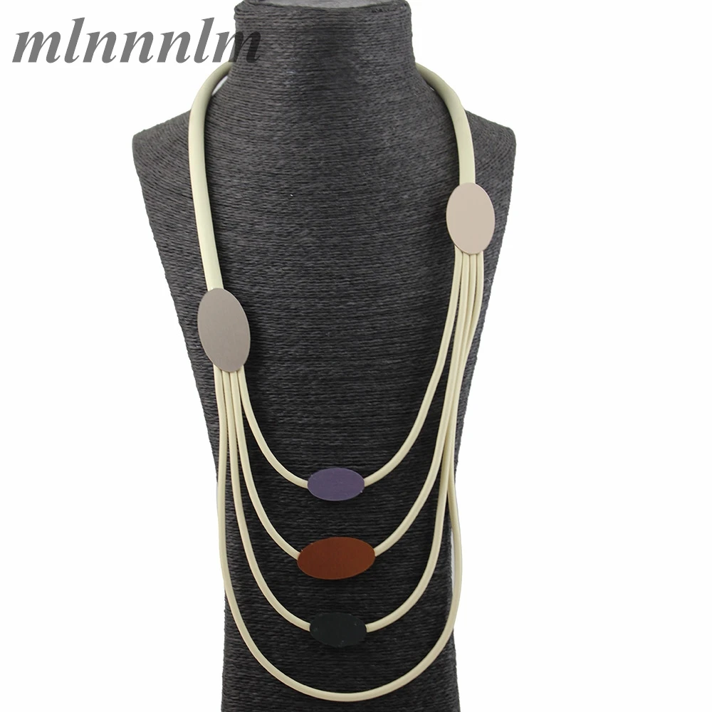 Женское винтажное ожерелье в стиле панк длинное массивное из резиновой веревки