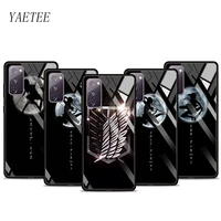 glass surface case for samsung galaxy s20 fe s21 s10 s9 plus s8 note 20 ultra 10 9 coque phone covers anime attack on titan