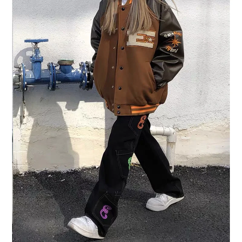 

Brown Jacket Baseball Bomber Female Men Zip Up Jacket Women Clothing 2020 Harajuku Plus Size Streetwear Outerwear Goth Japanese