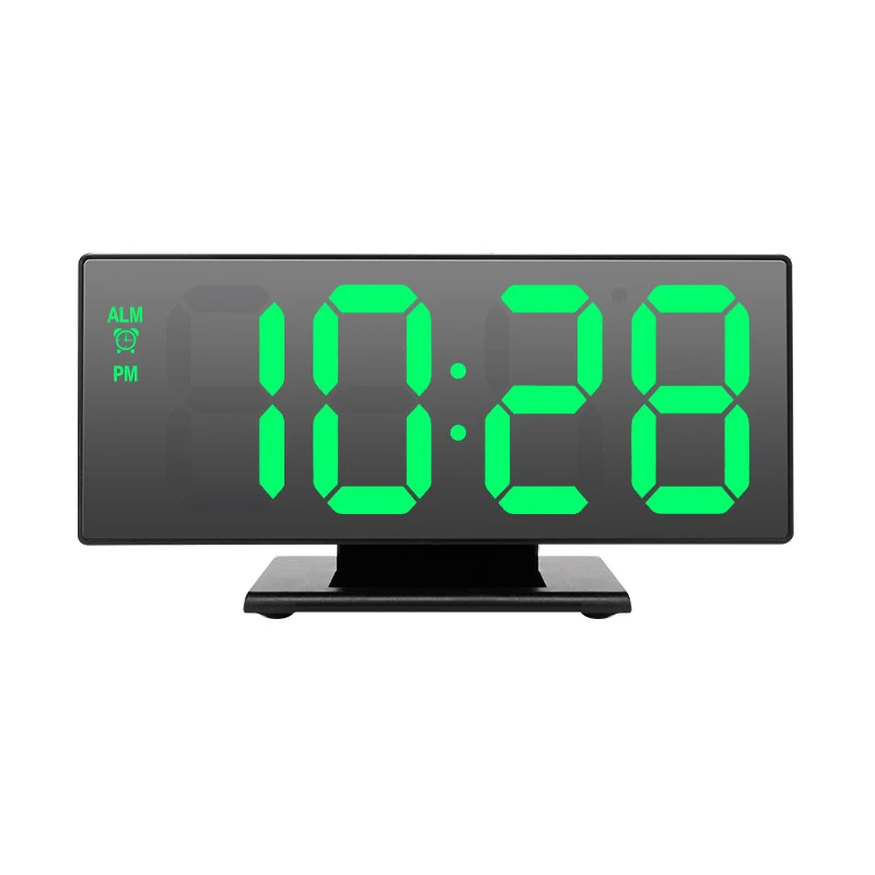 

LED Mirror Alarm Clock Home Decoration Clock Wake Up Light Electronic Large Time Temperature Display Digital Snooze Table Clock
