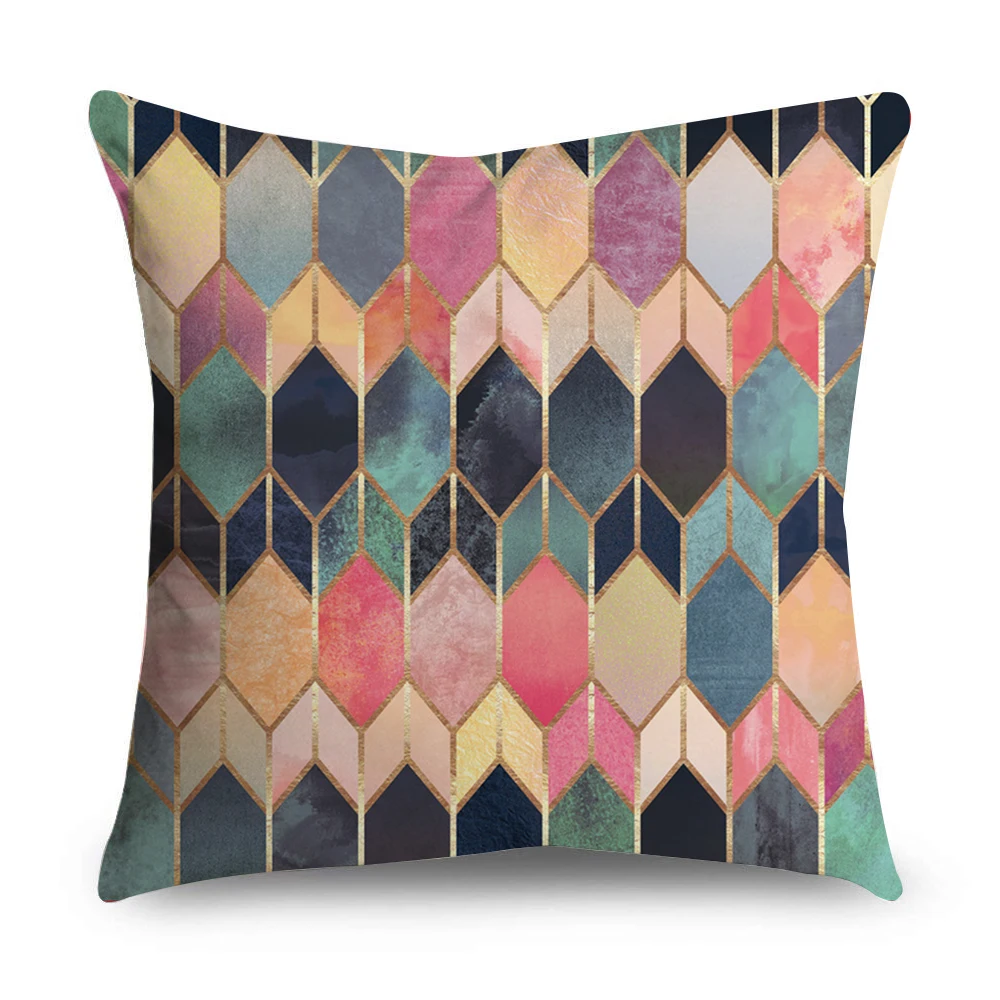 Декоративный Красочный геометрический чехол из полиэстера|Наволочки| |