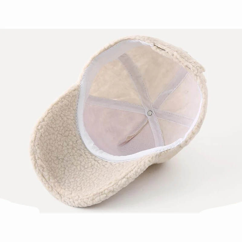 

New Children aged 2-9 Casual Outdoor Warm Winter Cap Girl Women Adjustable Smiley Pattern Faux Fur Baseball Cap Cotton 2020