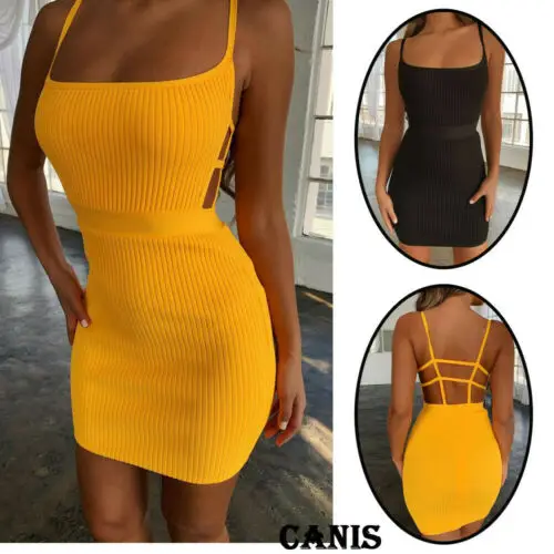 

Fashion Sexy Women Bandage Strips Bodycon Pencil Dresses Ladies Sleeveless Party Cocktail Short Mini Dress