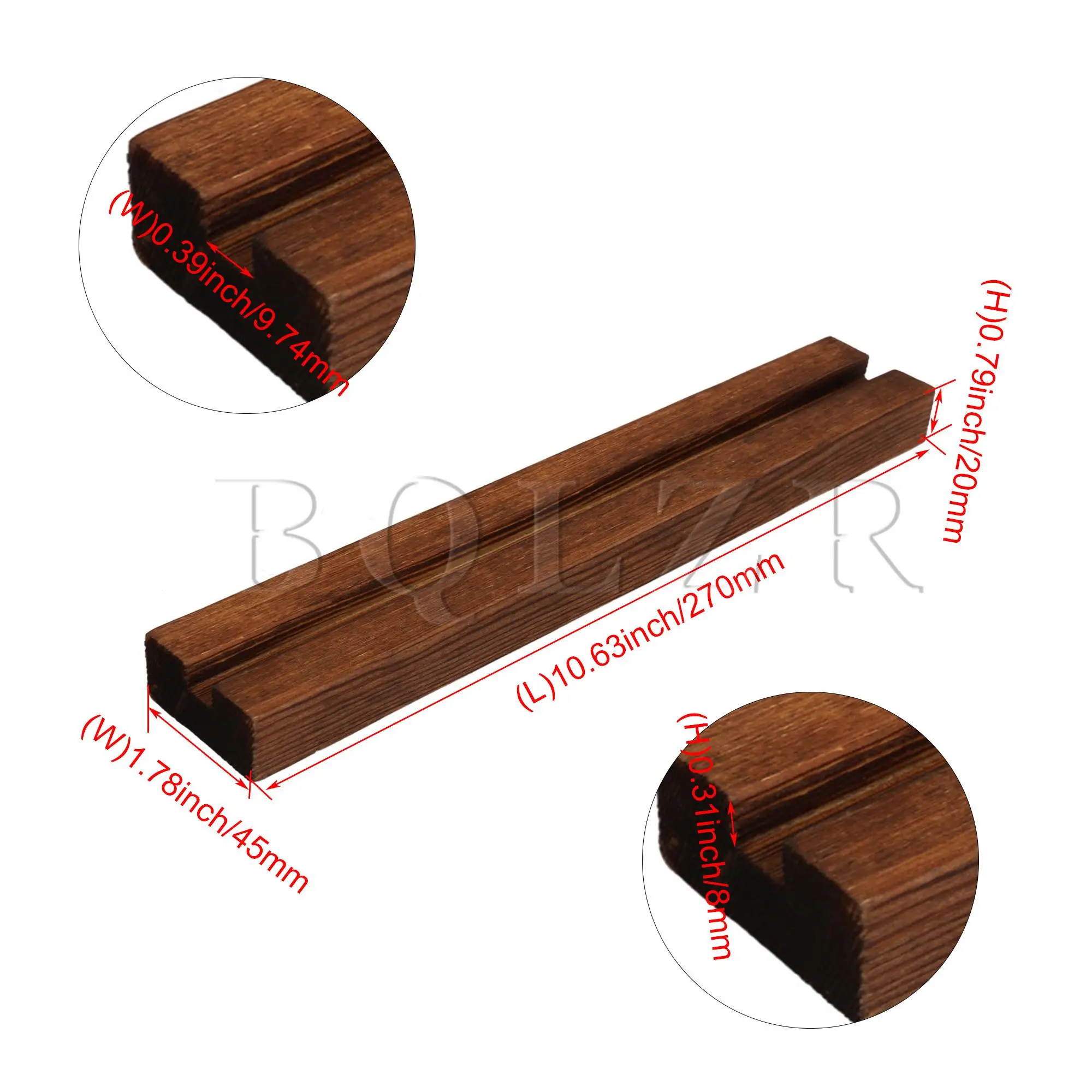 

BQLZR 3x Dark Brown Wall Mounted Pine Vinyl Record Display Ledge with Screws