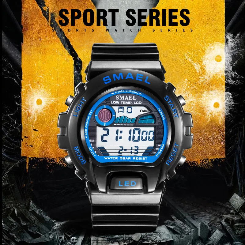 Модные цифровые наручные часы люксовый бренд большие мужские крутые спортивные