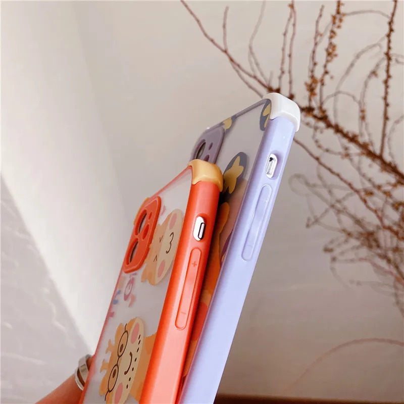 

Cute Cartoon Animal Giraffe Clear Phone Case For iPhone 11 Pro Max X XS XR 12 Mini 7 8 Plus Couple Transparent Soft Back Cover