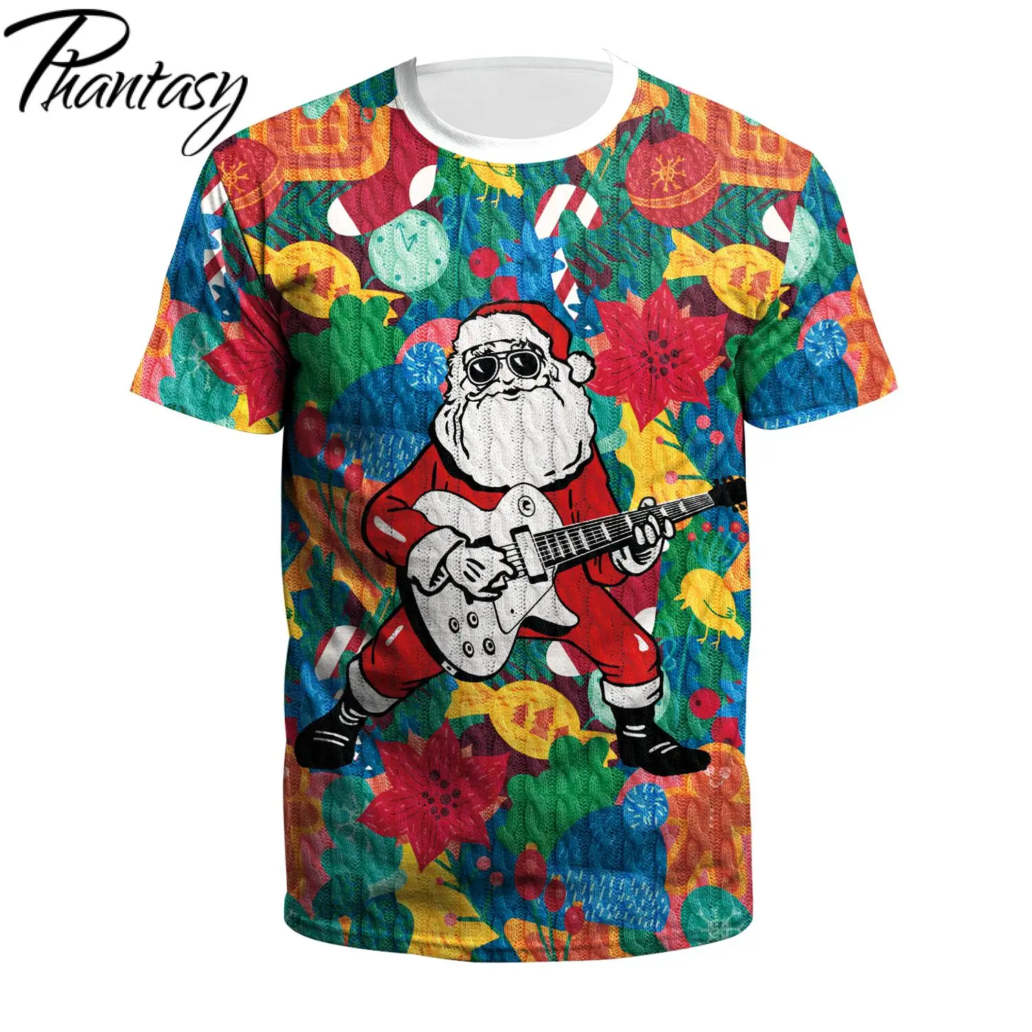 

Phantasy Men Printing T-shirts Merry Christmas Casual Dog Tee Shirt Outdoor Fitness Top Holiday Streetwear Party Clothing