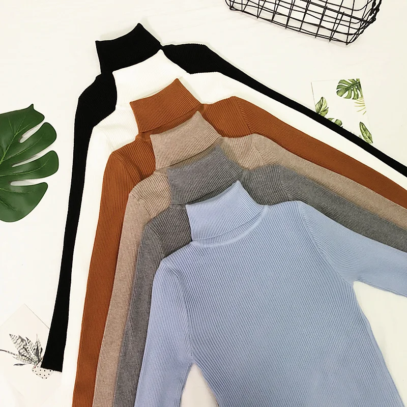 Женский свитер с высоким воротом ZOGAA тонкий трикотажный пуловер зима 2019 | Женская