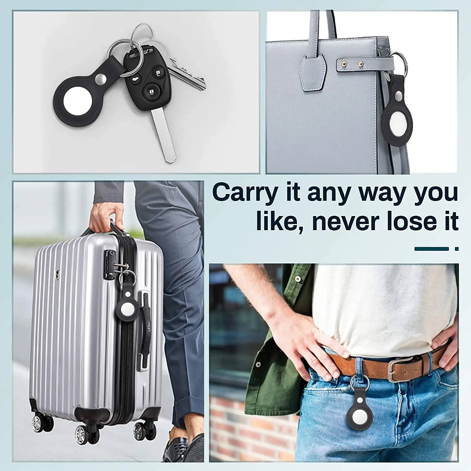 

Leather Key Ring for Apple Airtags Case Tracker Accessories Anti-scratch Protective Sleeve Cover Shell Keychain Air tag case