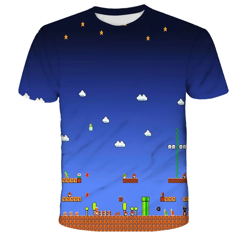 

Boys T shirt Super Mario 3D Print Clothes Girls Funny T-shirts Costume Children 2021 Summer Clothing Kids Tees Baby Tops Tshirts