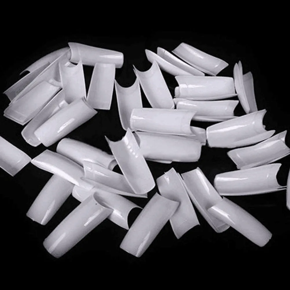 500Pcs White Clear French False Acrylic Nail Tips Ultra-thin Fake Art Full Cover Faux Fingernails Manicure | Красота и здоровье