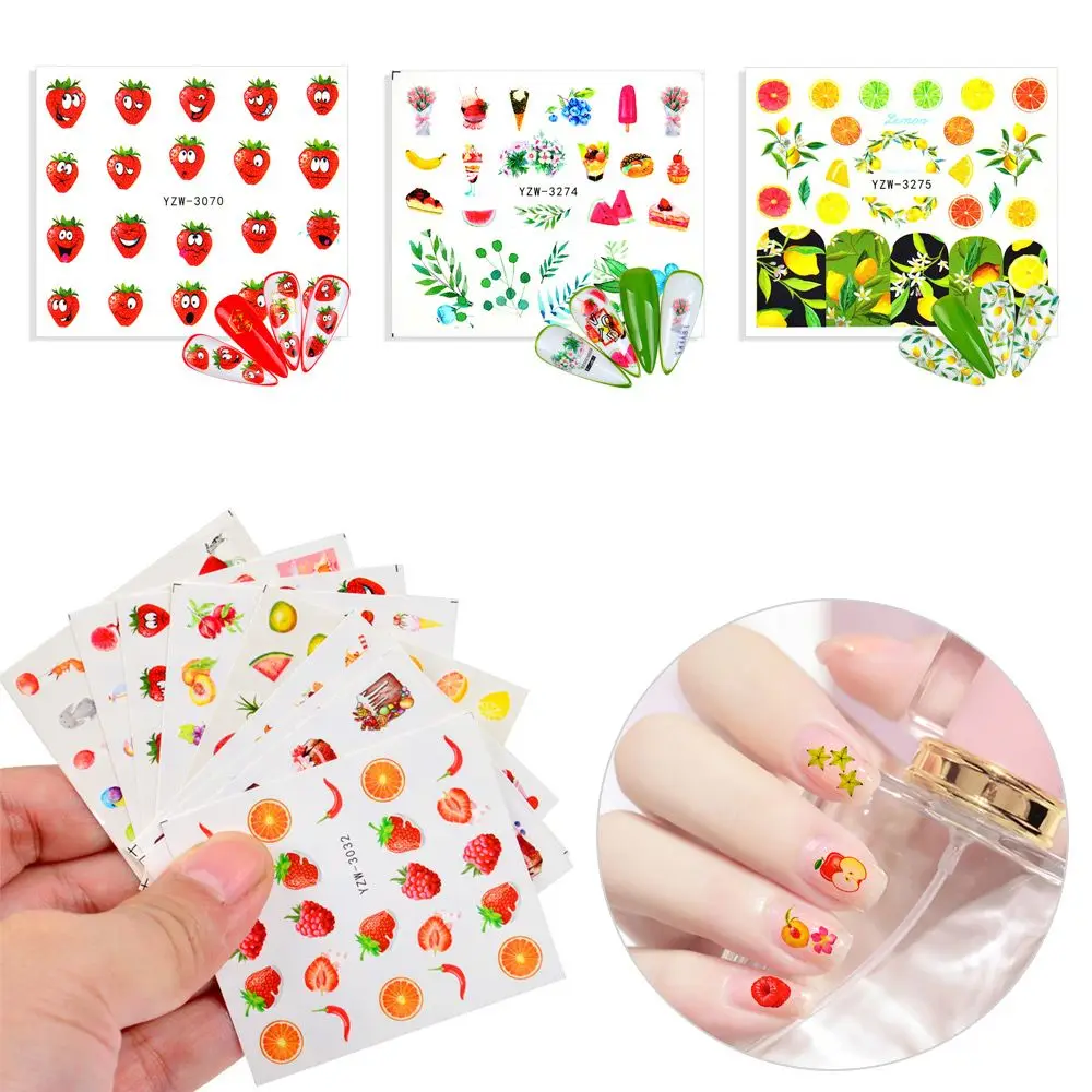 

Fashion Manicure Strawberry DIY Fruit Nail Sticker Water Transfer Sticker Nail Art Decal Orange
