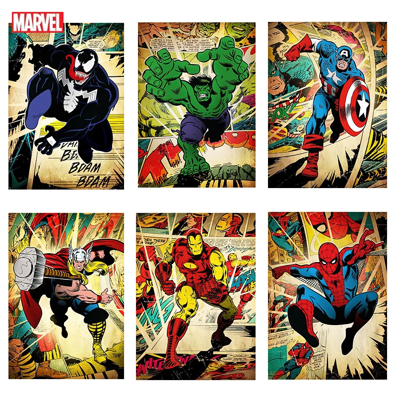 

Marvel Poster Avengers Anime Movie Spider-Man Iron Man Hulk Captain America Superhero Home Decor Kids Bedroom Birthday Gifts