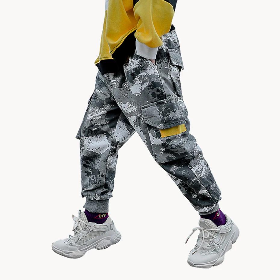 Штаны для мальчиков камуфляжные штаны детские брюки карго с эластичной резинкой