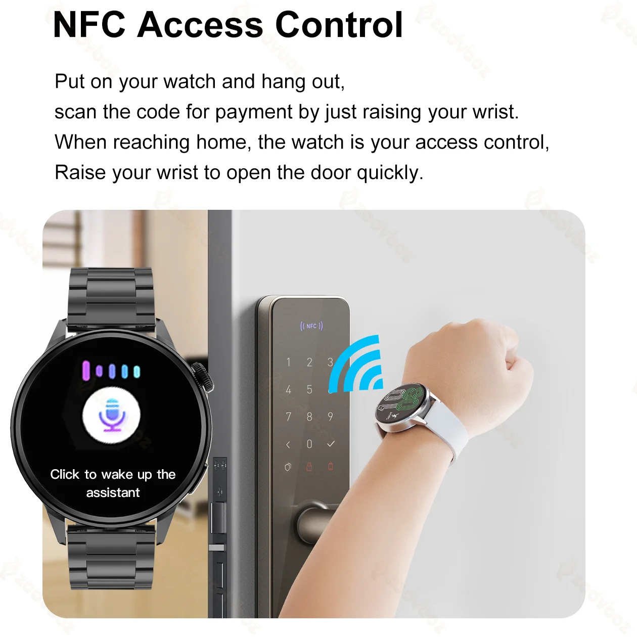 2022 NFC Smart Watch Men GPS Movement Track Sport Watches Women Wireless Charging Bluetooth Call ECG Smartwatch Support Hebrew |