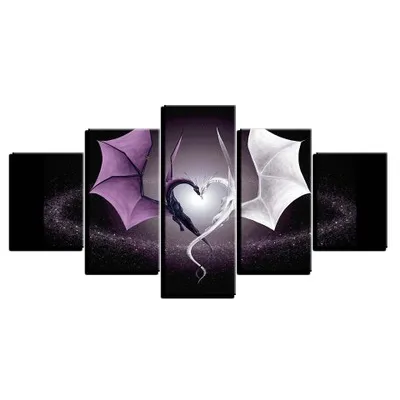 

Wulian Purple and White Dragon Living Room Decoration Painting Home Living Room Bedroom Canvas Painting