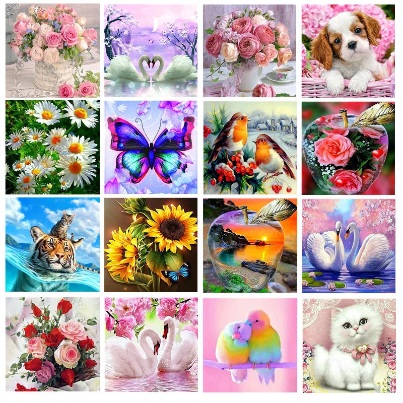

5D DIY diamond painting full round rhinestone animal landscape flower embroidery cross stitch decorative stickers