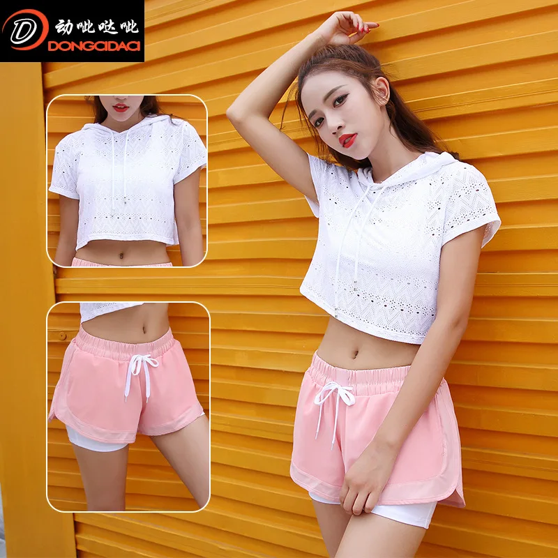 

Новинка женский спортивный костюм Свободная пупка повседневный костюм для бега Корейская версия женский костюм