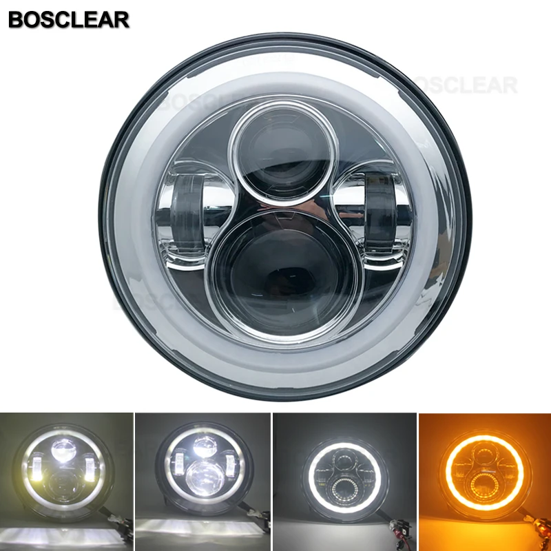 7inch Round Led Headlight Low Beam Light with DRL Headlamp For Jeep Wrangler JK TJ Lada niva Off Road 4x4 suzuki samurai Hummer |