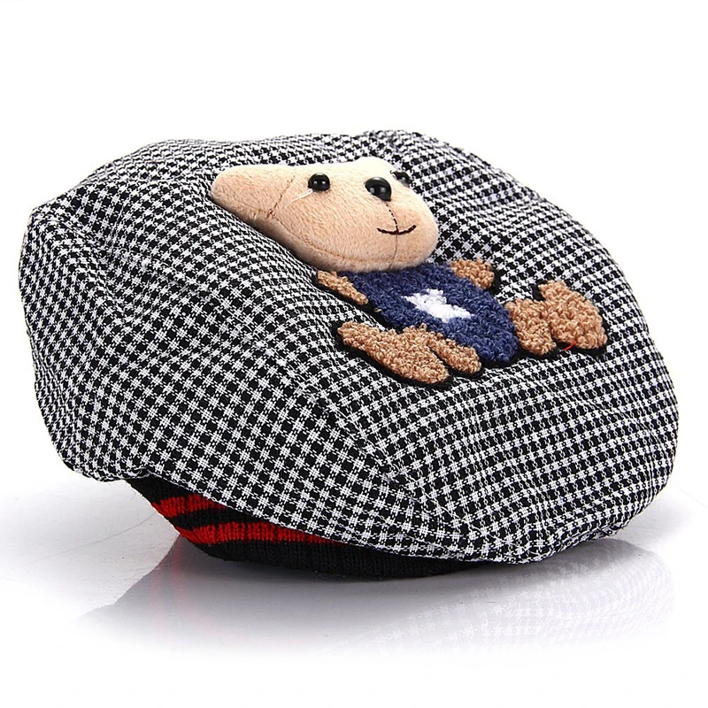 НОВАЯ шапка берет Кепка плитка черно-белая клетка для новорожденных мальчиков и